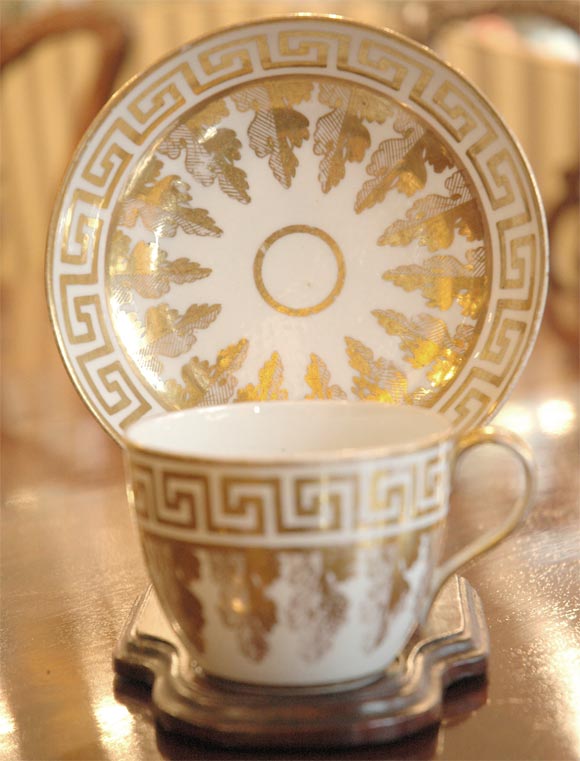 Set of 6 "Greek Key" Cups & Saucers